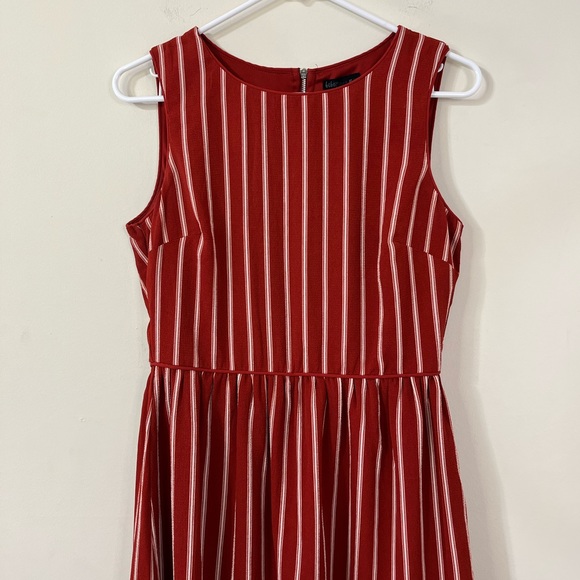 Bebop Be You Be Free Res White Stripe Zipper Back Mini Dress - Picture 2 of 7